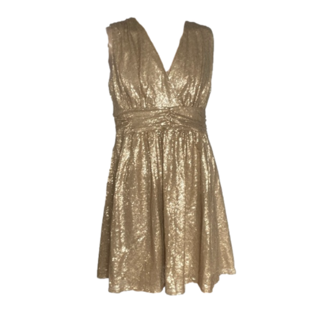 Elegant Gold Sleeveless Dress